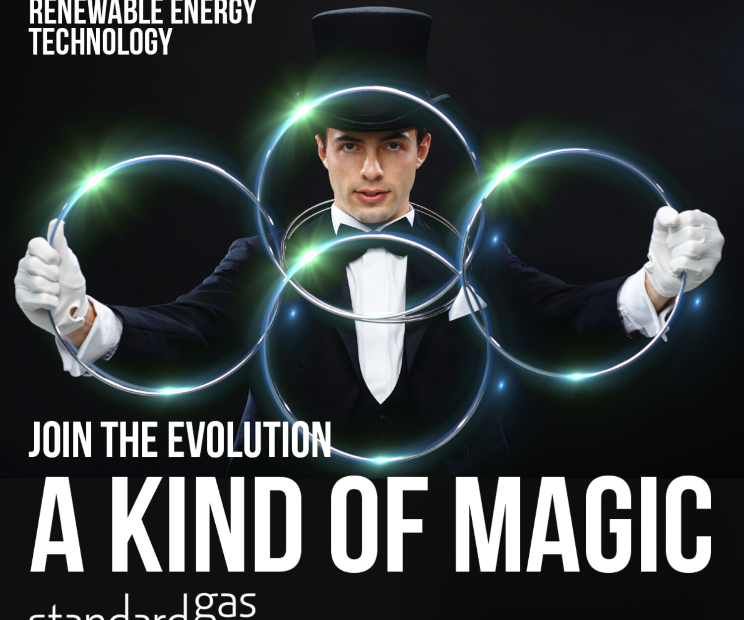 magician demonstrates linking rings trick