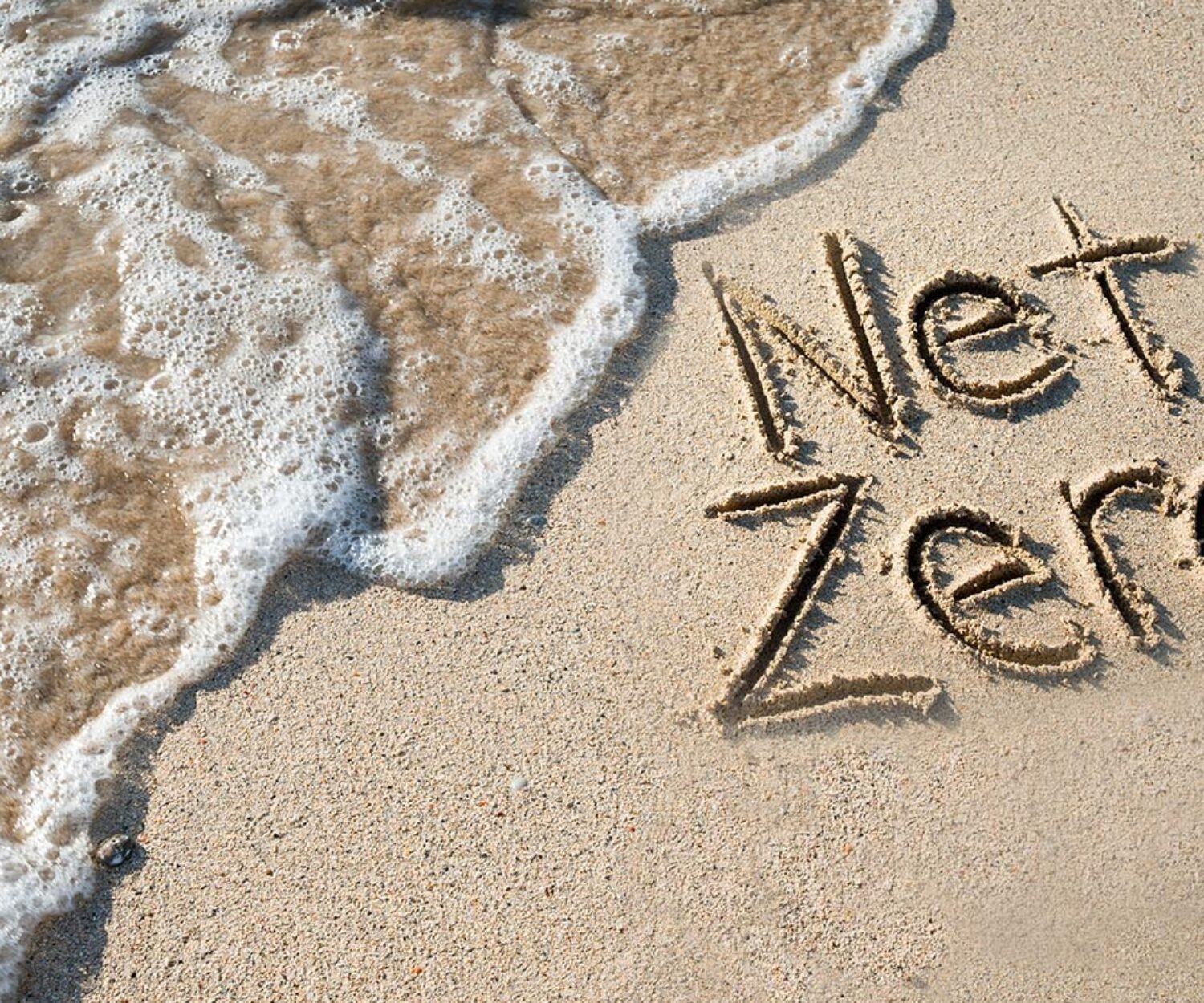 Net,Zero,Message,For,Energy,Consumption,Handwritten,On,Smooth,Sand