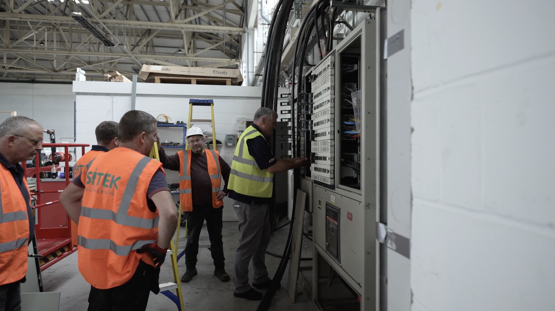 transformer and control and distribution panel installation team